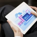 website hosting concept with hands holding tablet